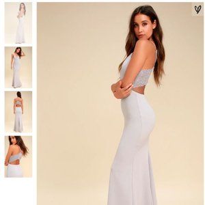 Lulu's Chic Light Grey Gown - NWT
